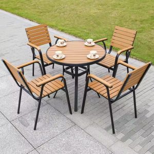 Bộ Bàn Ghế Composite Mặt Tròn 1 Bàn 4 ghế T800