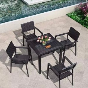 Bộ Bàn Ghế Ngoài Trời Composite Vuông 4 Ghế V800