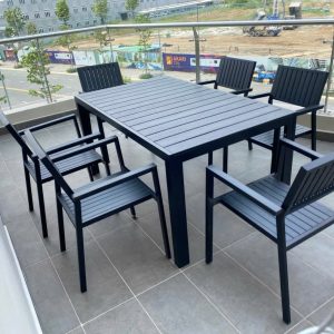 Bộ Bàn Ghế Ngoài Trời Composite Chữ Nhật 6 Ghế D1500