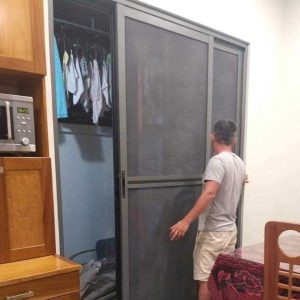 Cửa Lưới Chống Muỗi Dạng Lùa Màu Ghi DLMG 2C
