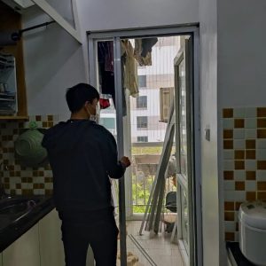 Cửa lưới chống muỗi dạng xếp màu trắng DXMT 01